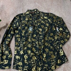 Drill clothing Men's Black and Gold Graphic Shirt